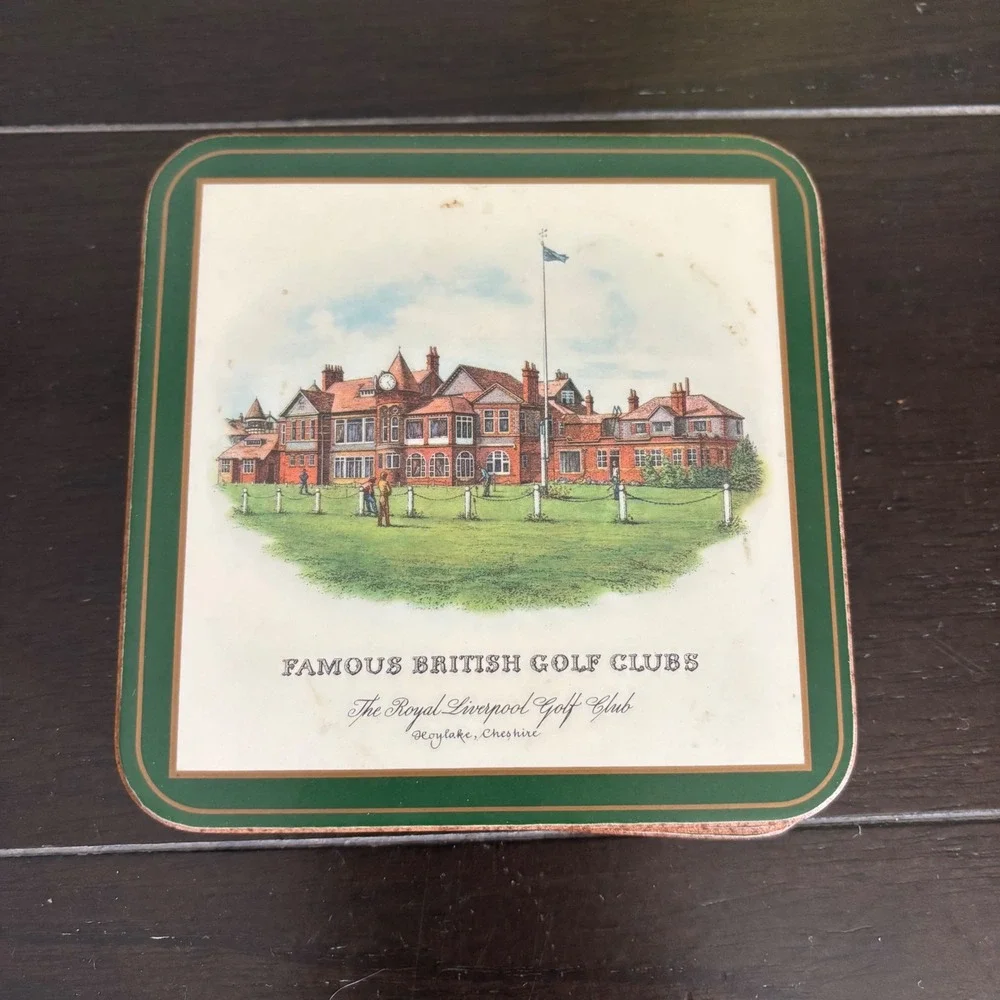Pimpernel Vintage‎ Coasters | Set of 4 | Famous British Golf Clubs | 4in